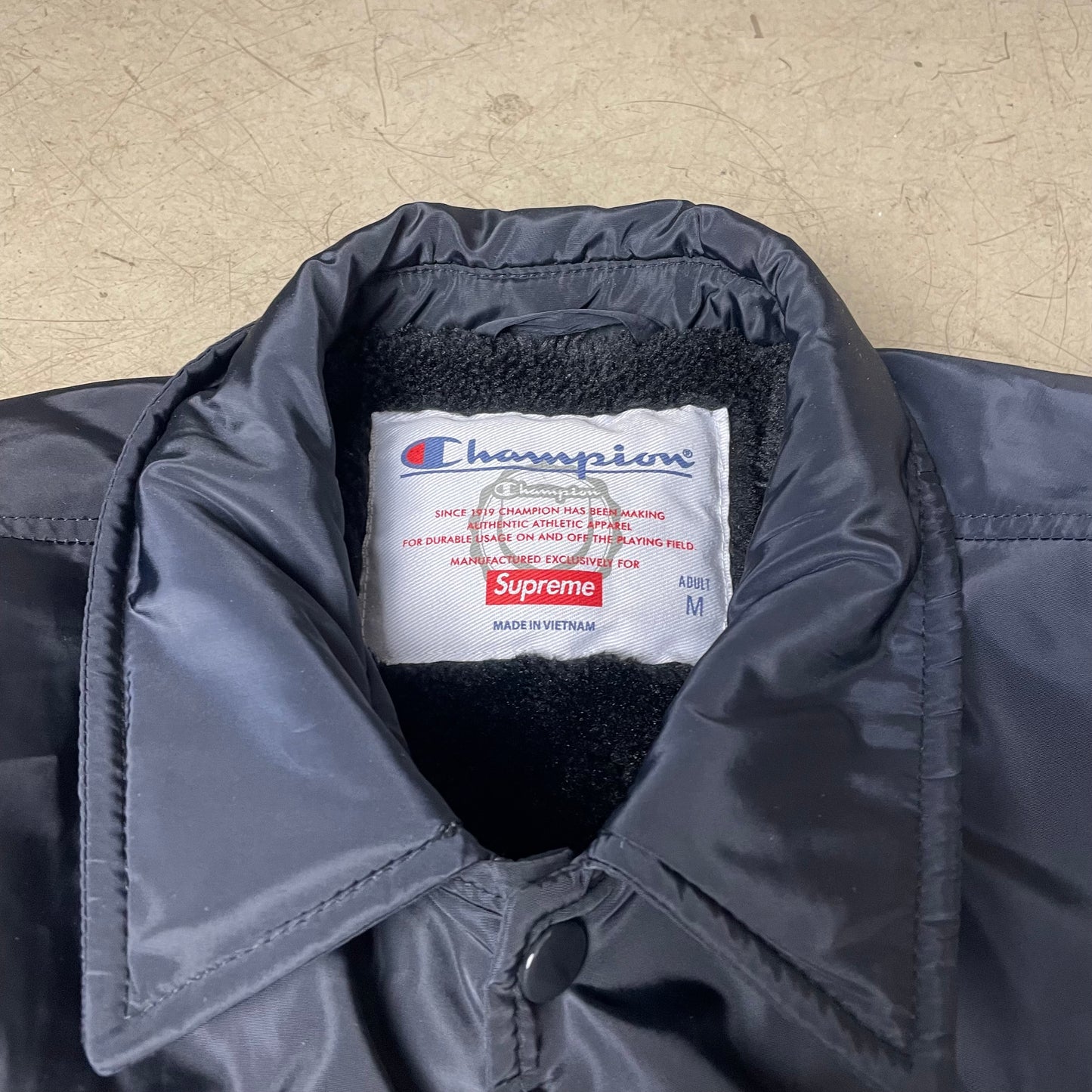 (M) Supreme x Champion Windbreaker Harrington Jacke gefüttert schwarz