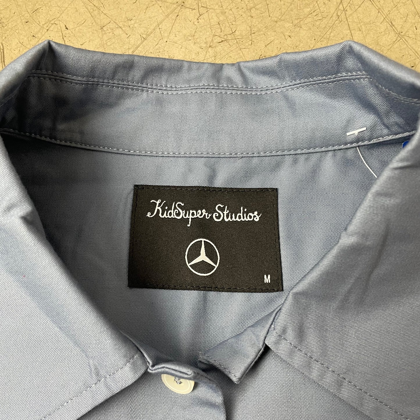 (M) Kid Super x Mercedes Kurzarm Hemd hellblau