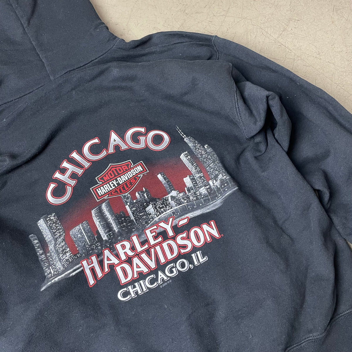 (M) Harley Davidson Chicago Hoodie Kapuzenpullover schwarz