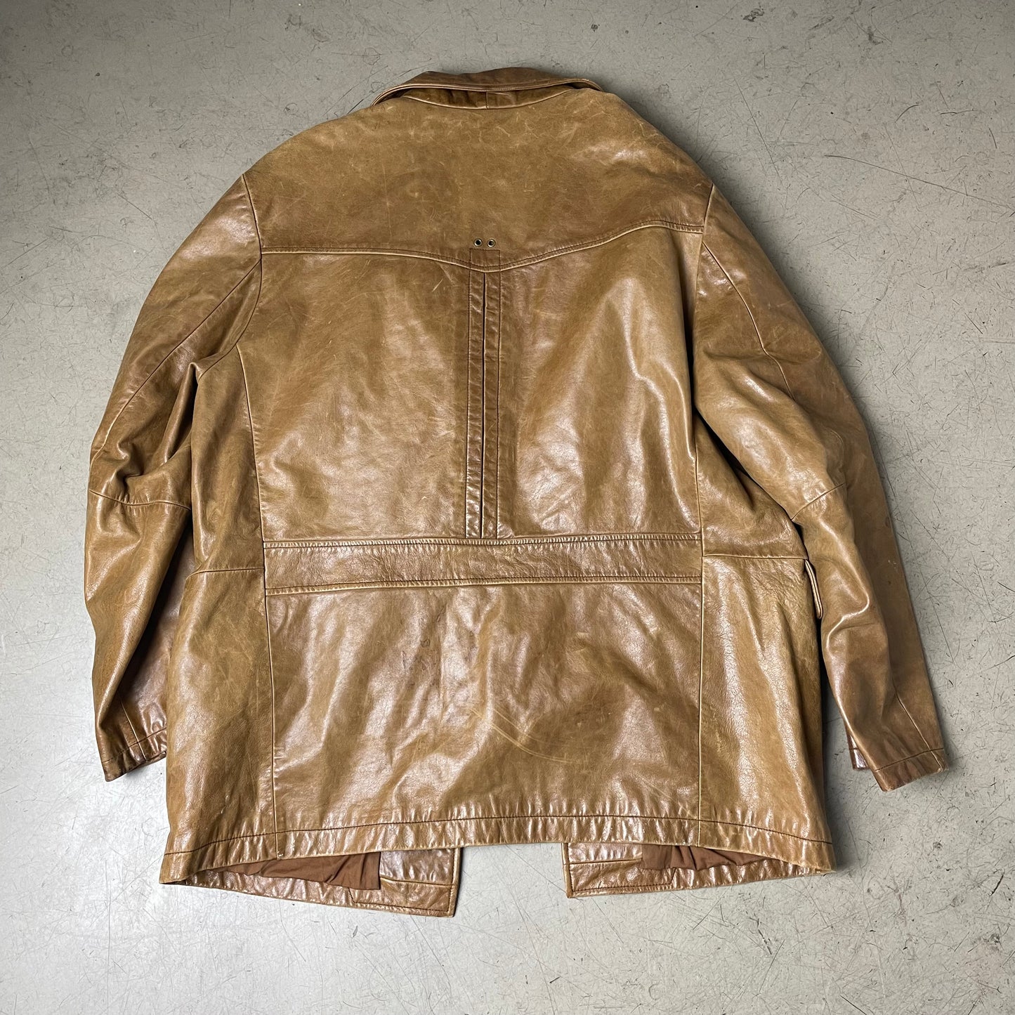 (L) Gap Leder Mantel camel braun