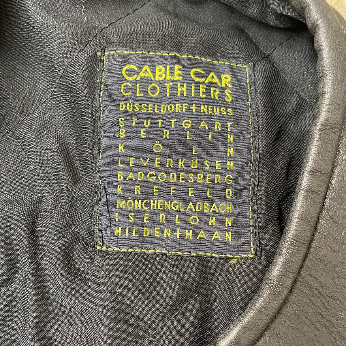 (L) Vintage Cable Car Leder Weste Biker schwarz