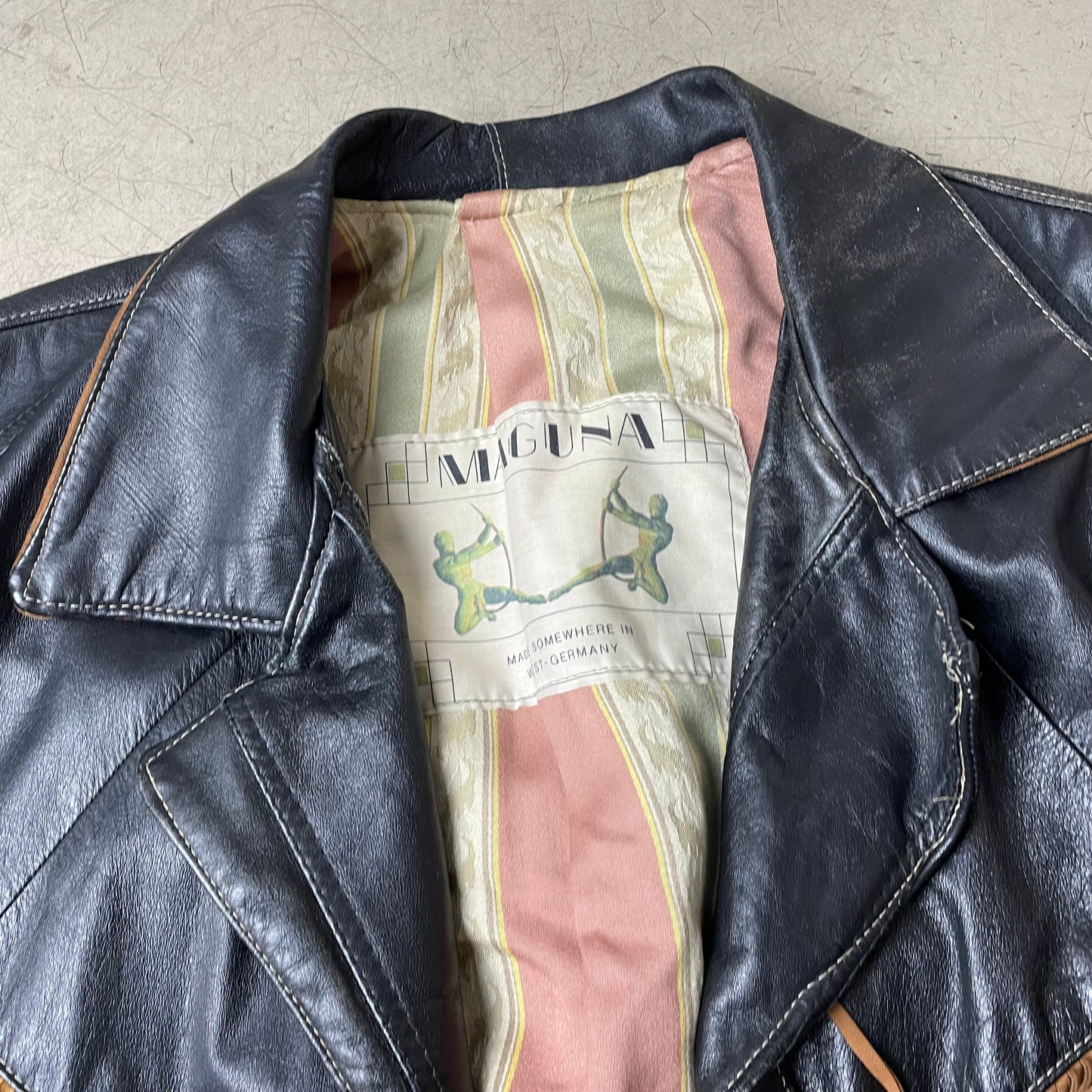 (M) Cowboy Western Wildleder Lederjacke braun schwarz