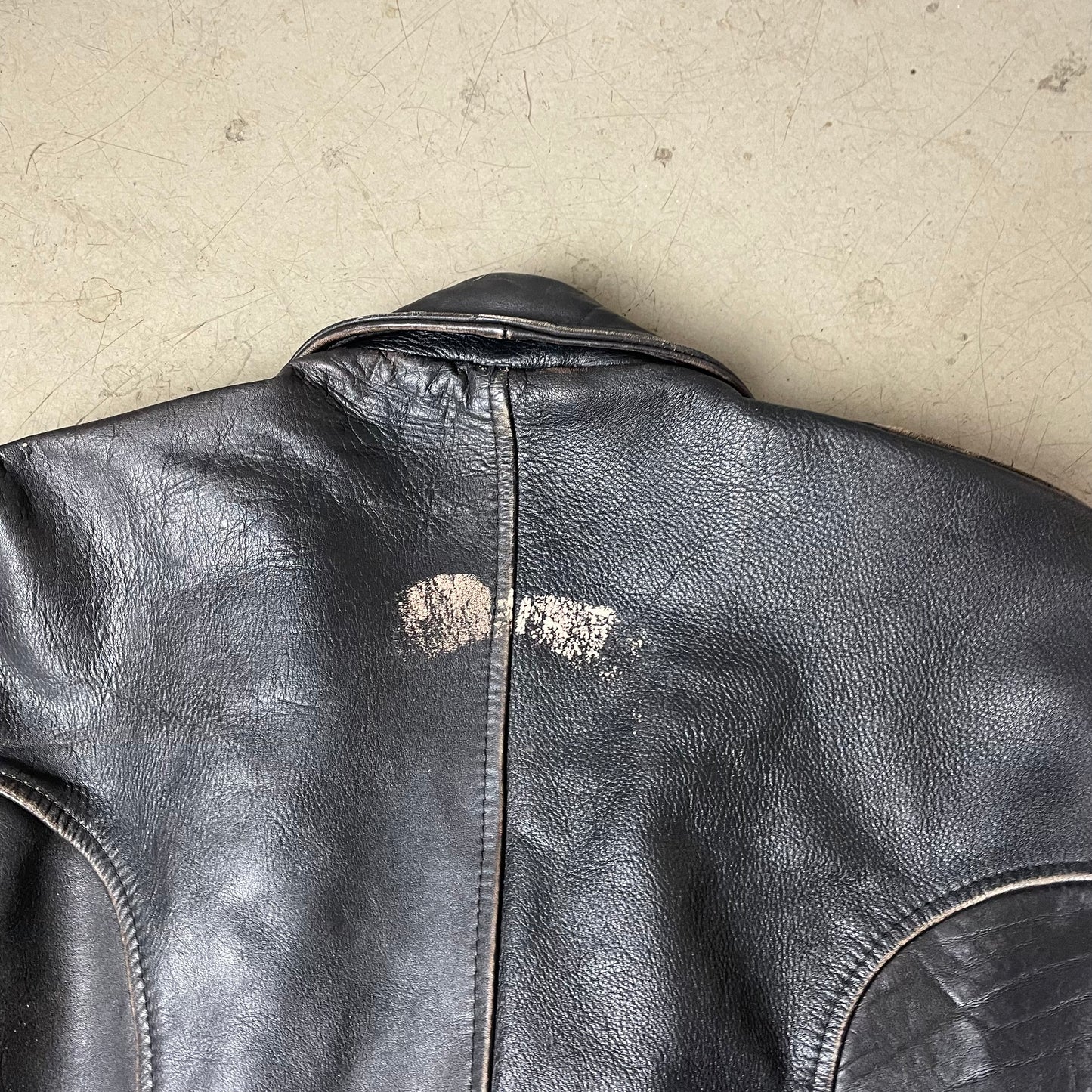 (M) Vintage Biker Lederjacke schwarz