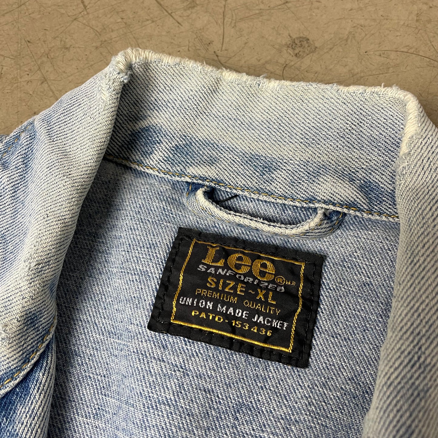 (XL) Vintage Lee Sanforized Union Made Denim Jacket Jeansjacke blau