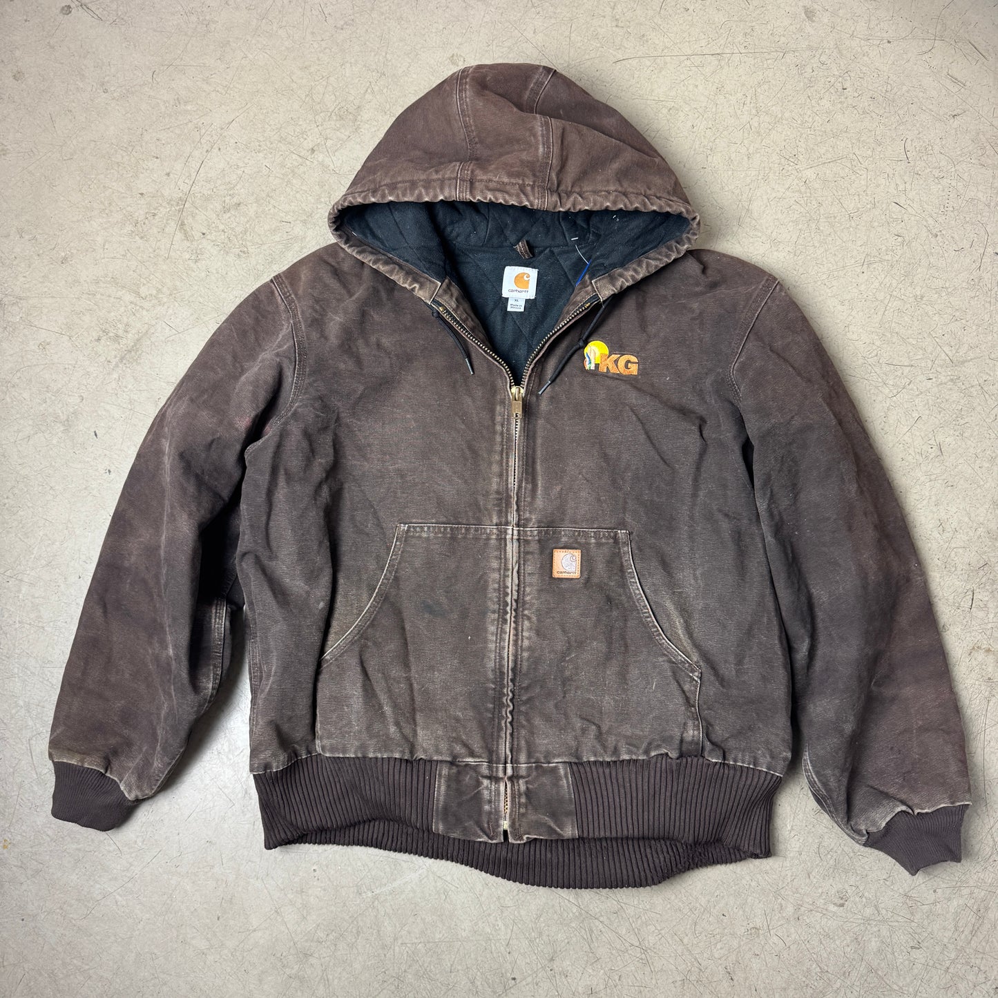 (XL) Carhartt Hooded Active Jacket J130 DKB