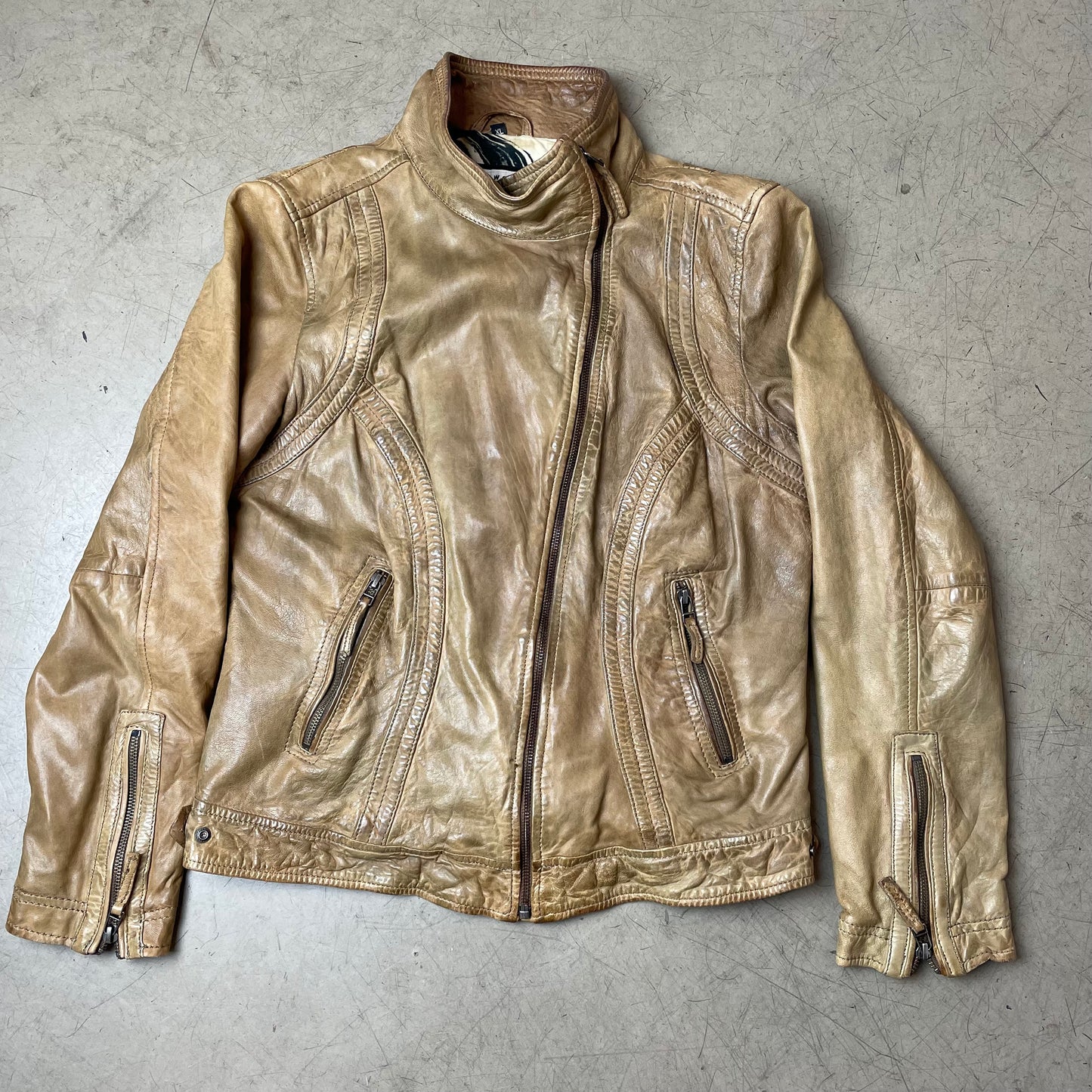 (XL) Wmn 2000s Oakwood Lederjacke beige braun