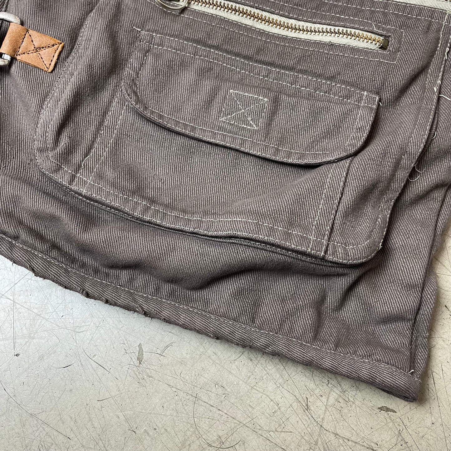 (XL) Vintage Novelle Mulitpocket Clasp Weste Braun