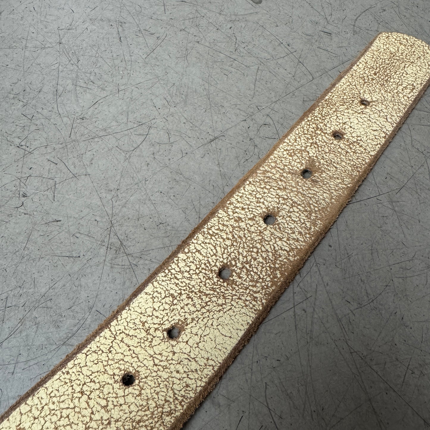 Vintage Faded Beige Leder Gürtel 113cm
