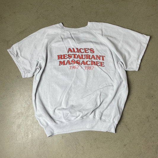 (L) 1987 Vintage Arlo Guthrie Tour Band Shirt „Alice‘s Restaurant Massacree“