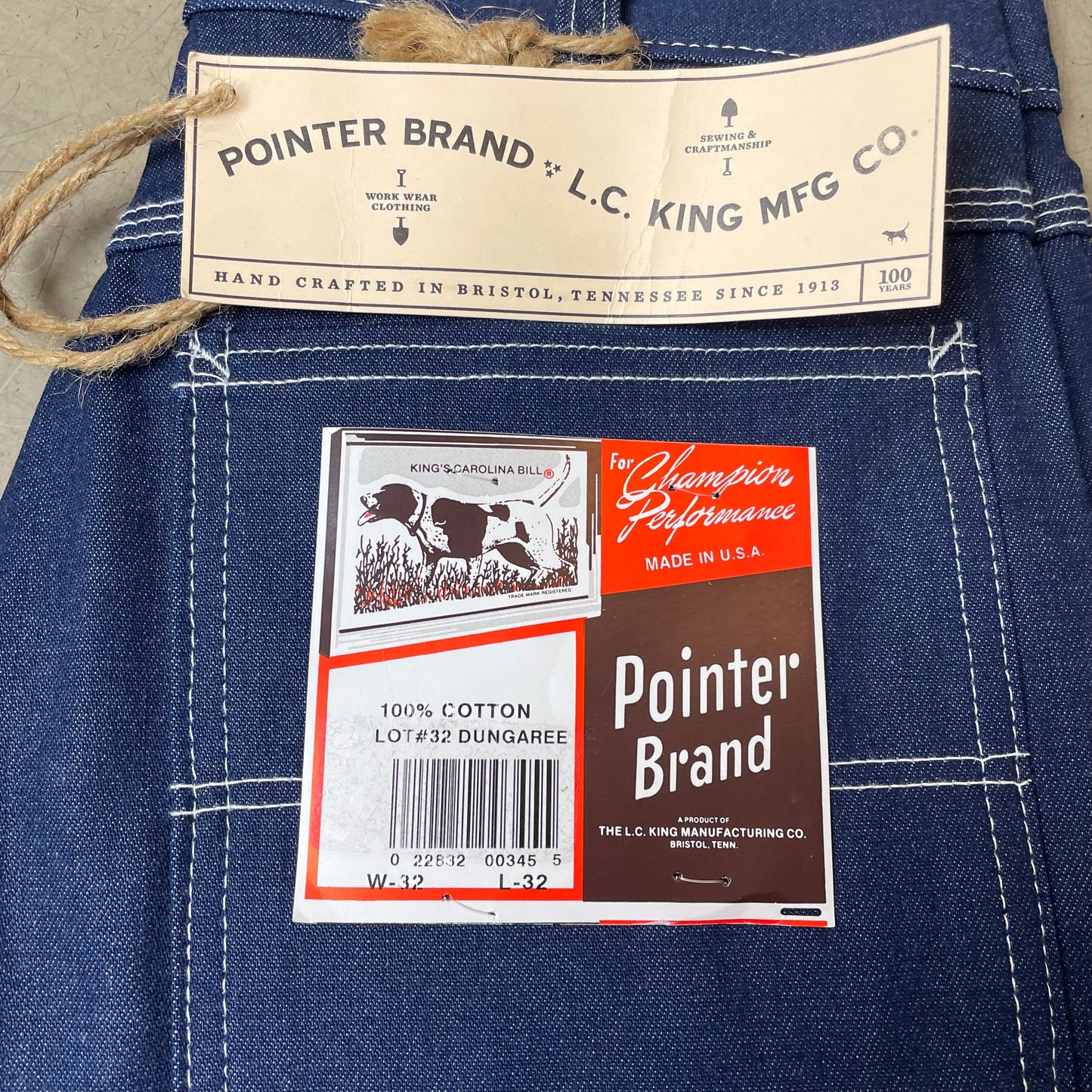(L) Pointer Brand US Workwear Carpenter Denim Jeanshose Navy W32L32