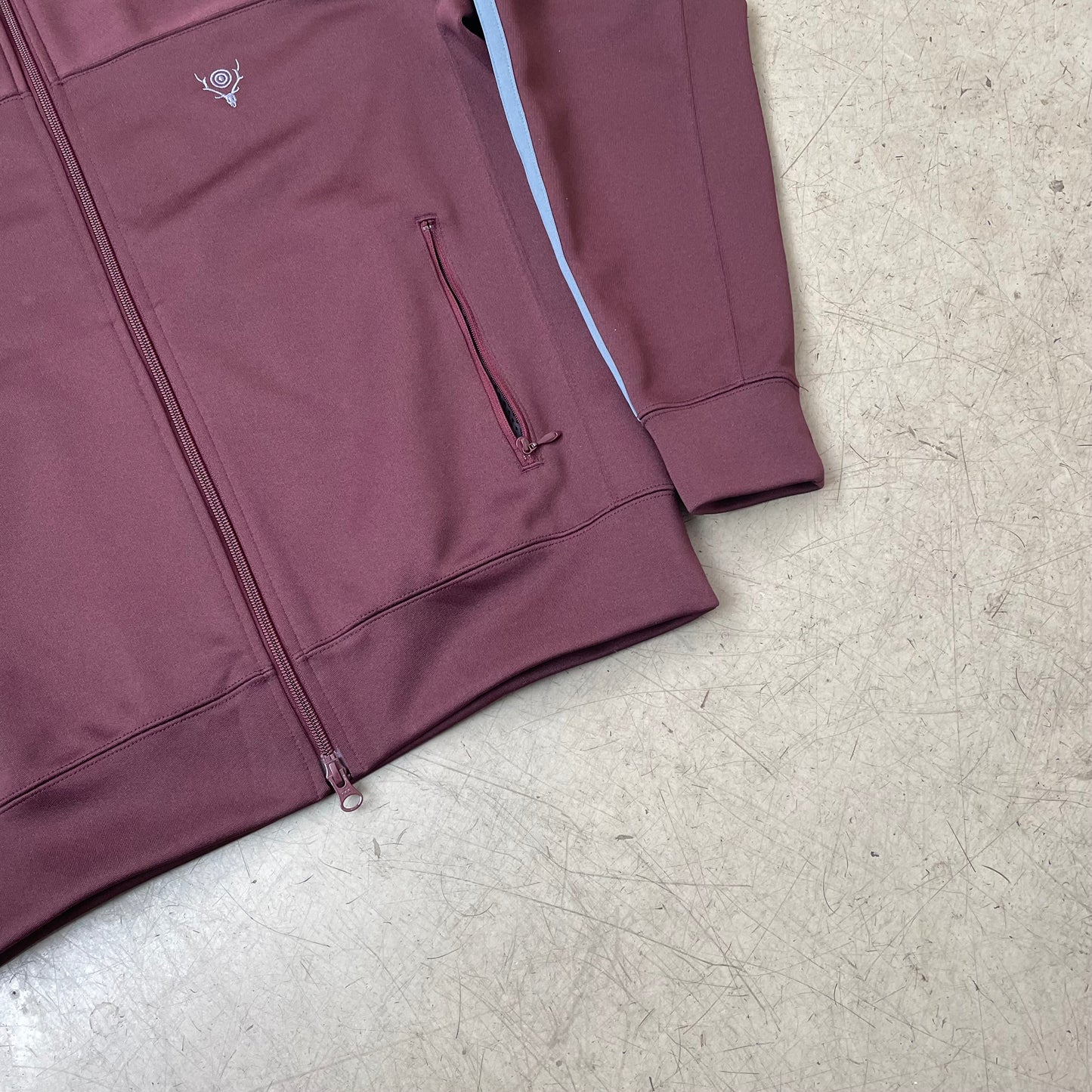 (S) South2 West8 Track Jacket dunkelbraun Burgunder blau