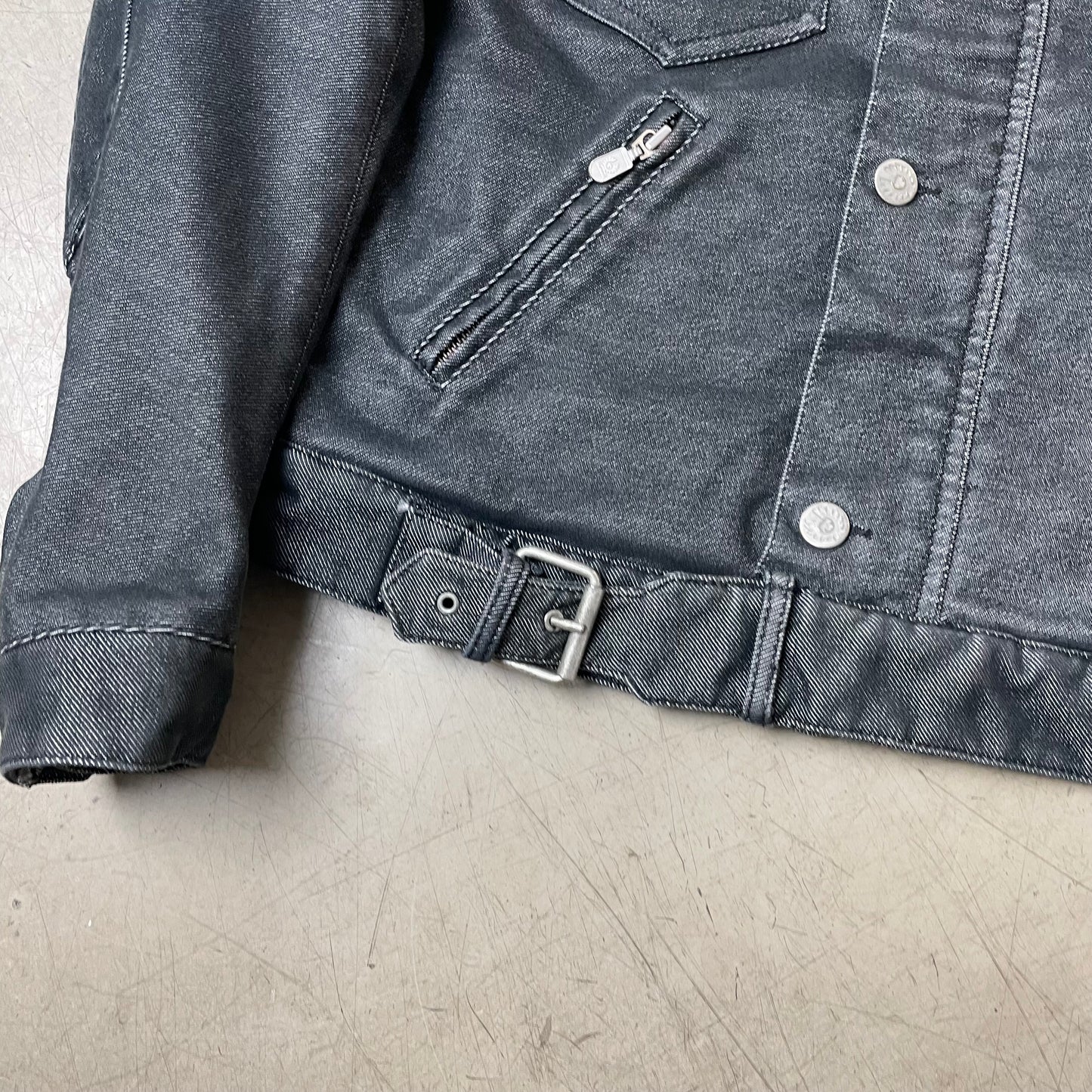 (S) Belstaff Wmn Denim Racing Jacket Navy blau grau