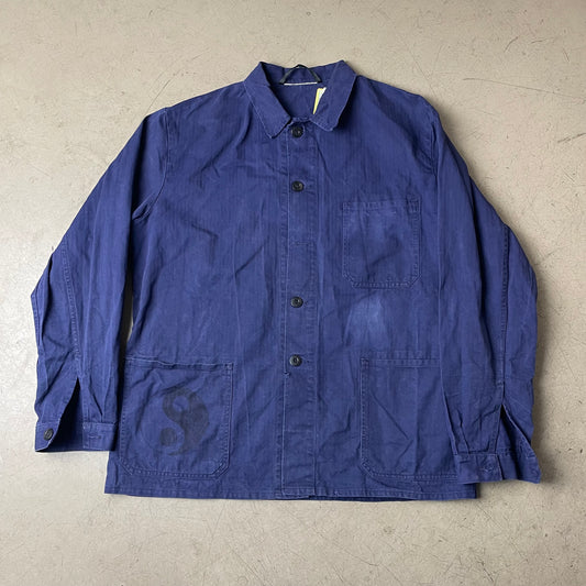 (L) French Work Shirt Yin Yang faded blau