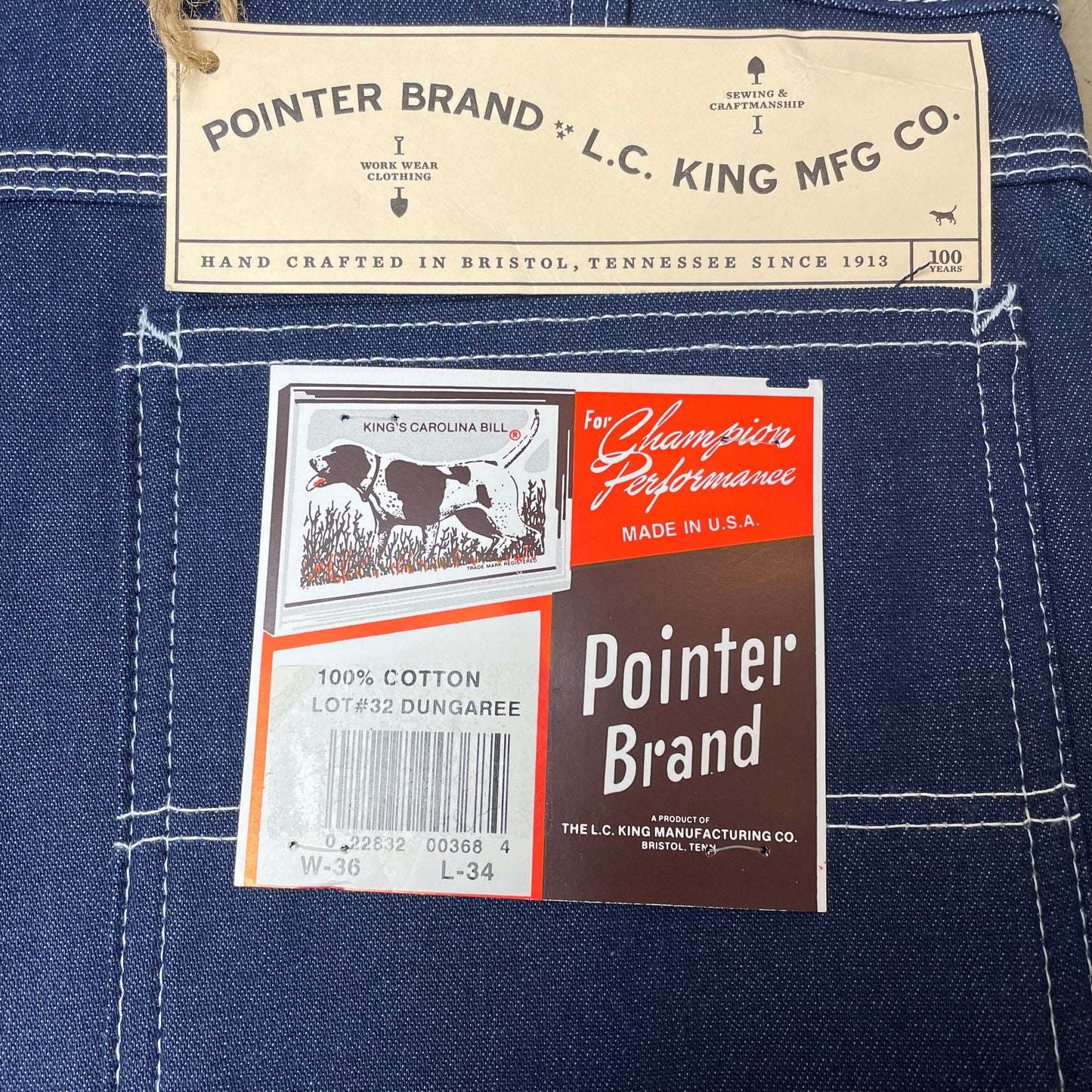 (XL) Pointer Brand US Workwear Carpenter Denim Jeanshose Navy W36L34