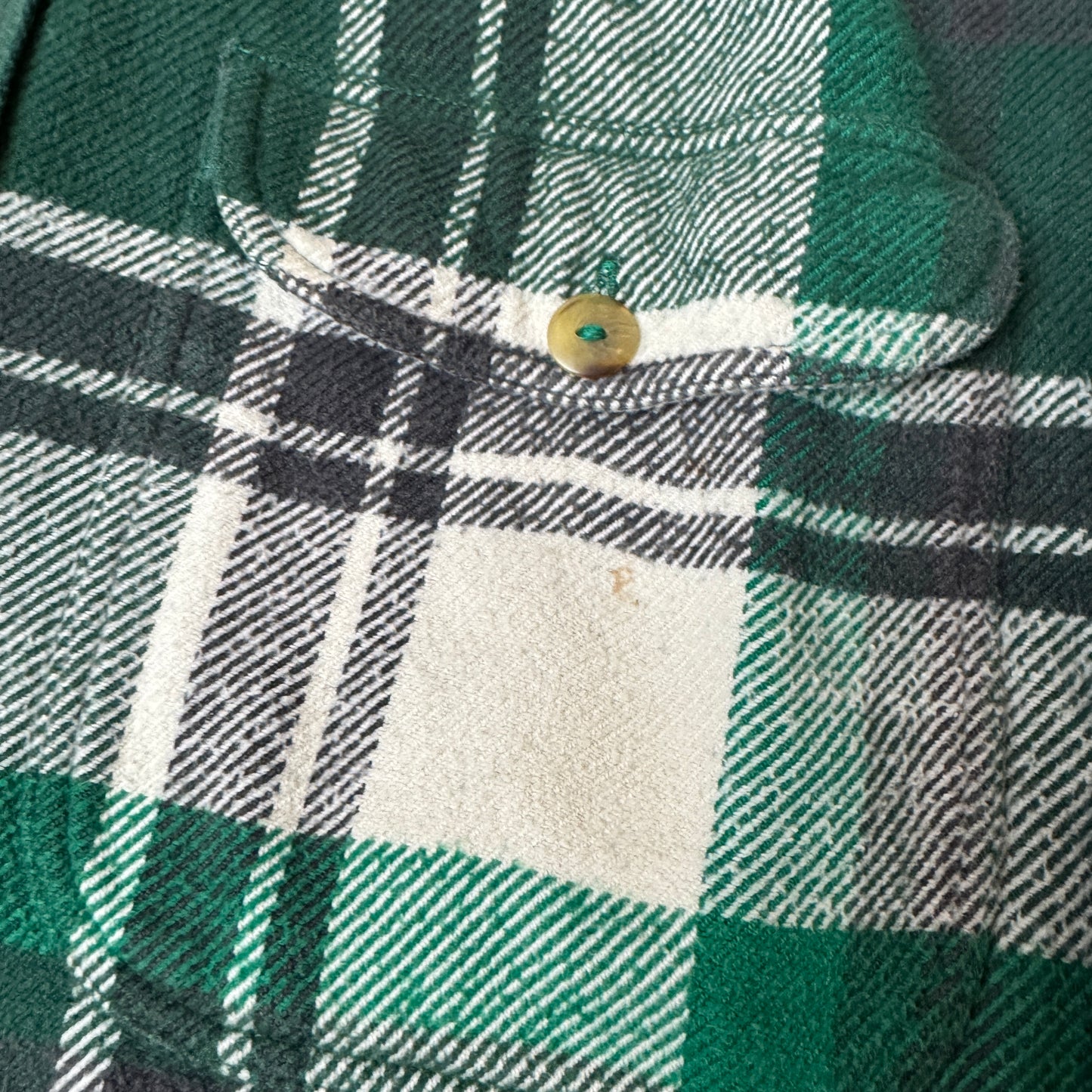 (L) Vintage Flanellhemd Webster‘s kariert weiß grün