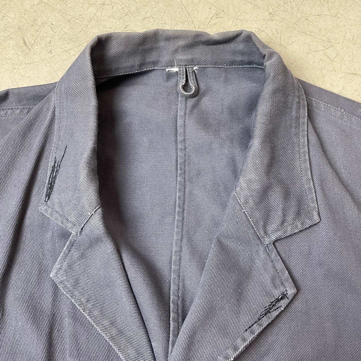 (XL) Vintage French Euro Chore Workwear Shirt Reverskragen grau