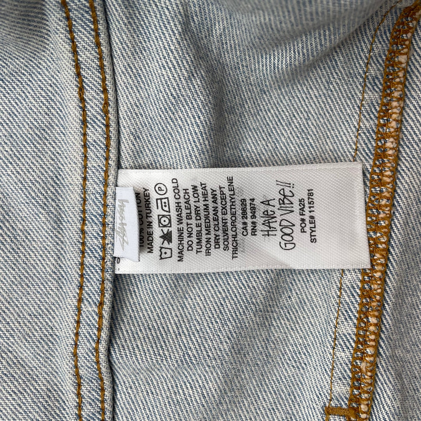 (M) Stüssy Work Gear Jeansjacke faded hellblau Denim Jacket