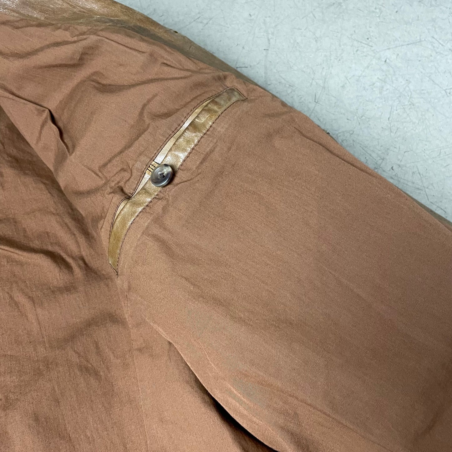 (L) Gap Leder Mantel camel braun