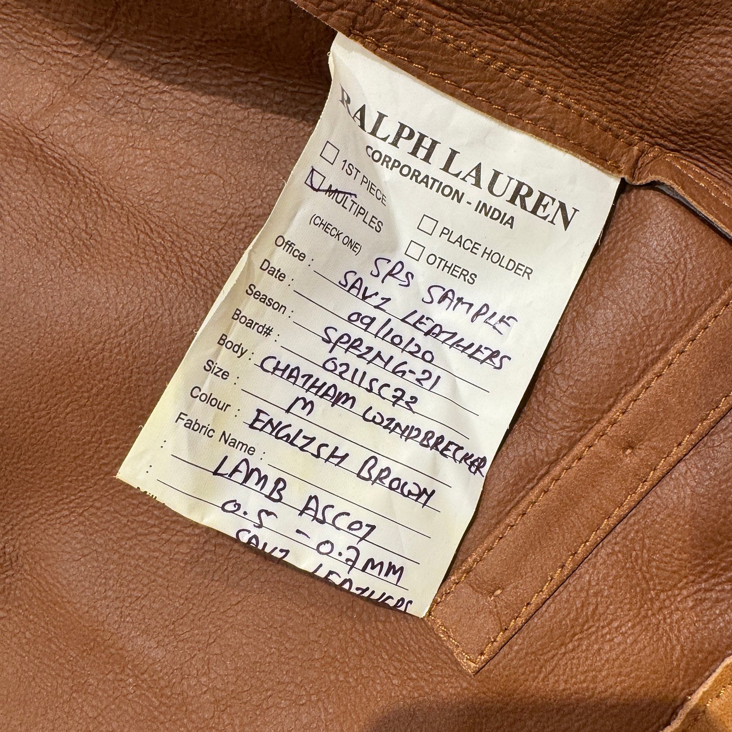(M) 21' RALPH LAUREN LEDERJACKE