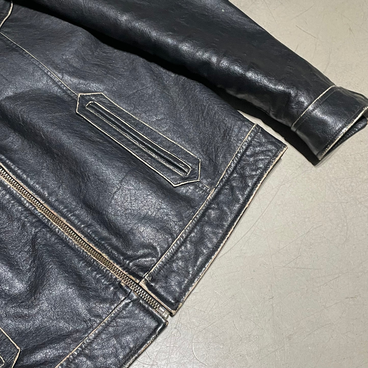 (L) Gipsy Lederjacke hüftlang schwarz
