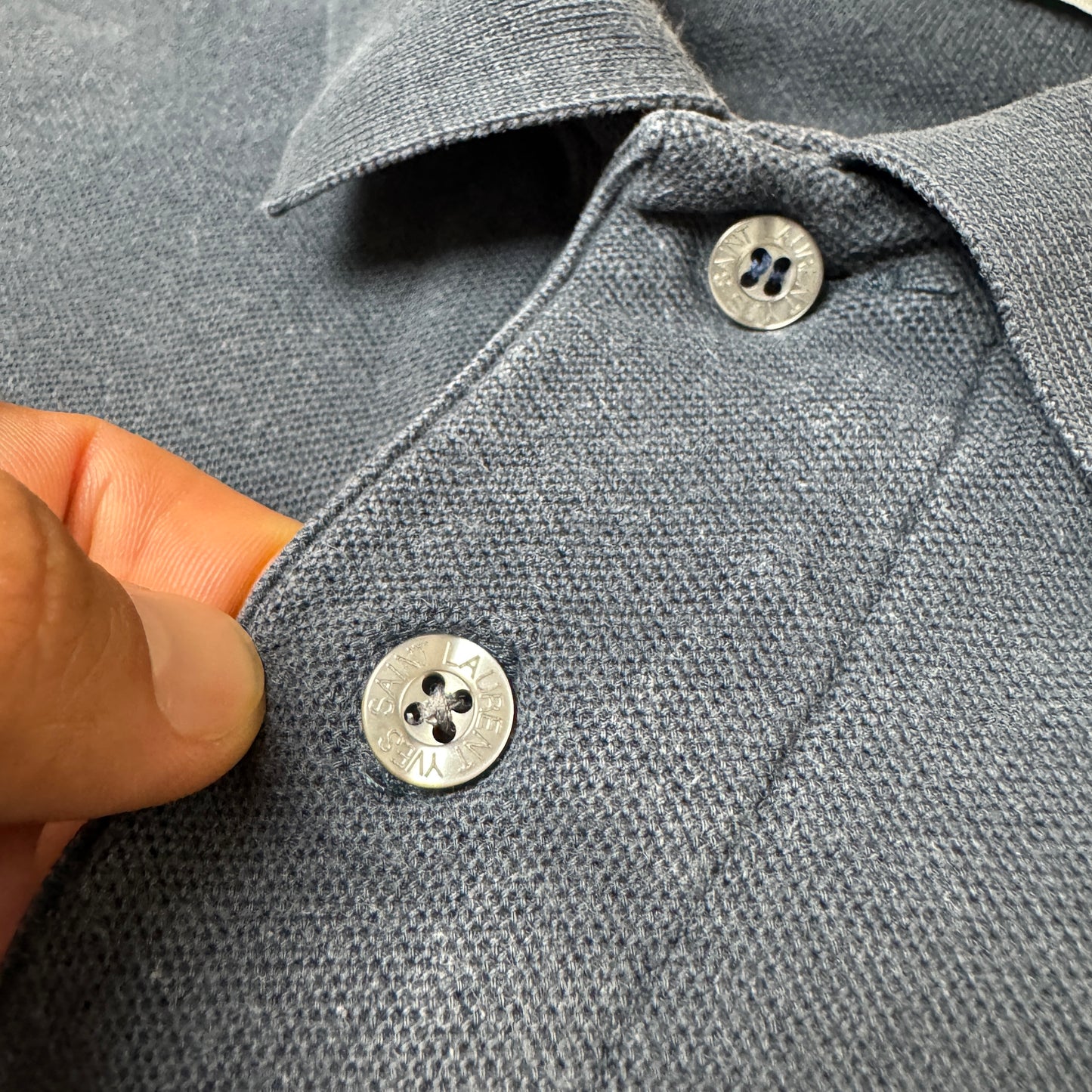 (XL) 1990s Yves Saint Lauren Polo Tshirt blau