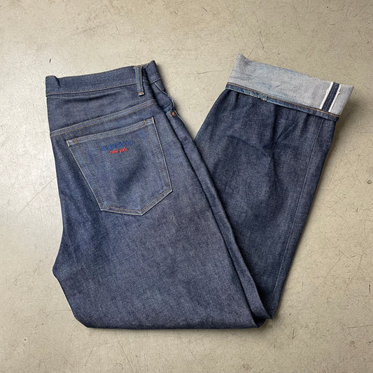 (L) Supreme Selvedge Selvage Denim Jeanshose dunkelblau W30
