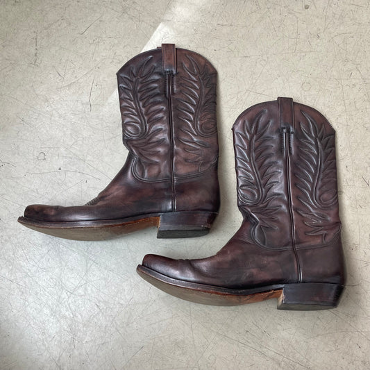 (40) Vintage Cowboy Boots Leder Stiefel Western braun