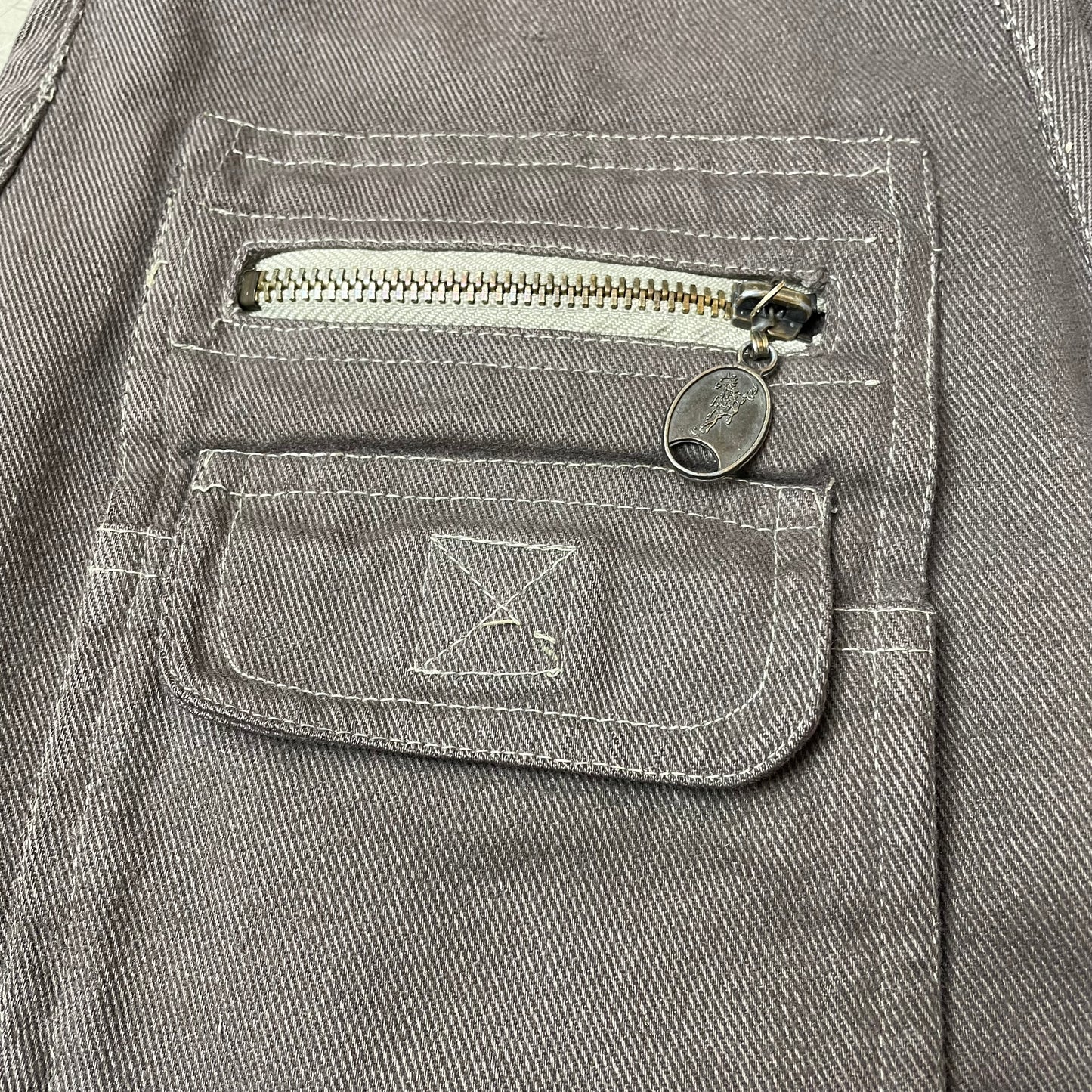 (XL) Vintage Novelle Mulitpocket Clasp Weste Braun