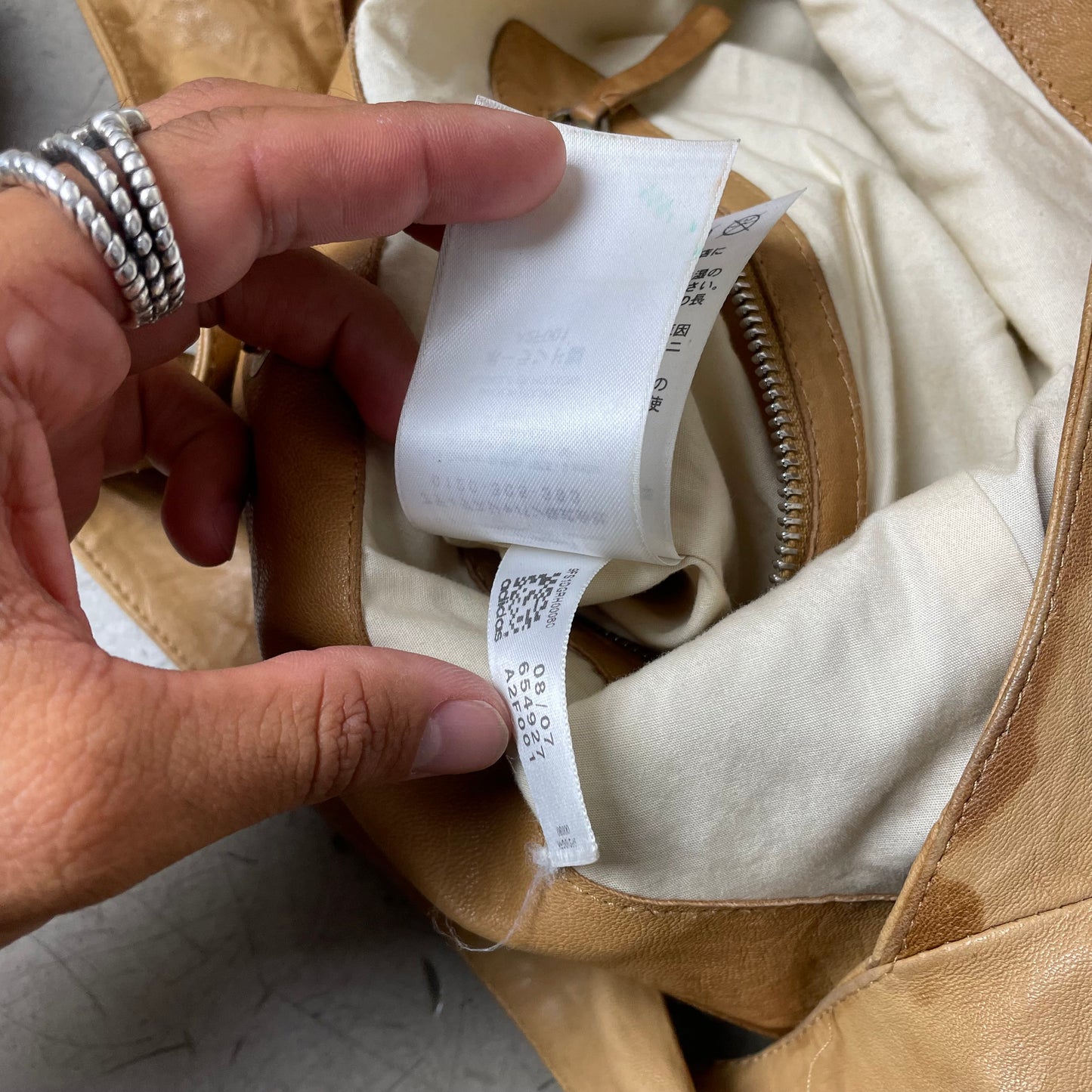 Y3 x Adidas Leather Sling Bag Ledertasche beige braun