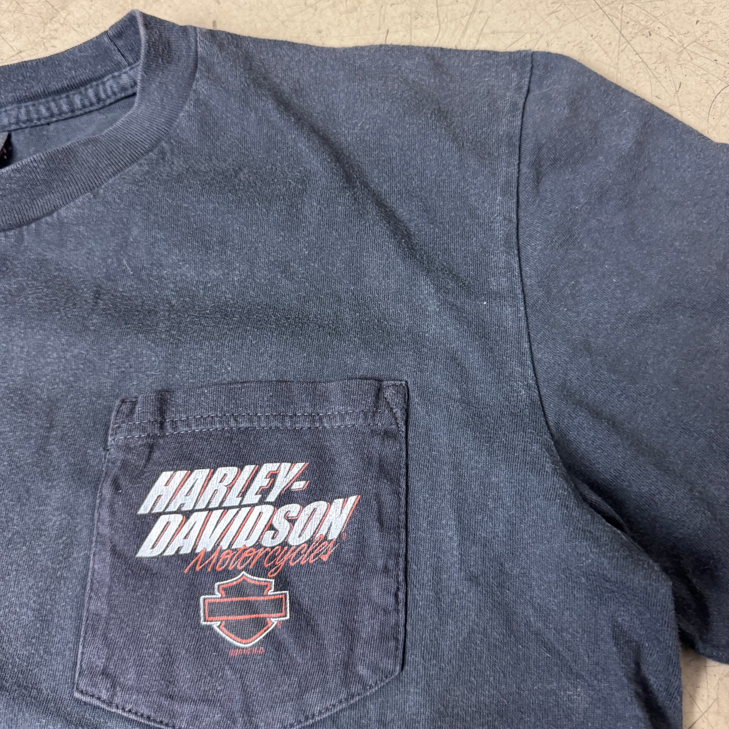 (M-L) 2009 Harley Davidson Niagara Dalls Pocket Tshirt schwarz
