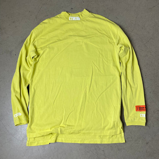 (M-L) Heron Preston Mock Neck Longsleeve Shirt gelb