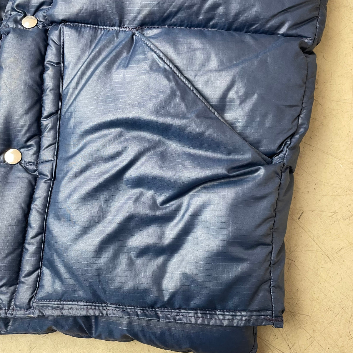(L) Vintage Down Fill Country USA Puffer Weste dunkelblau Navy
