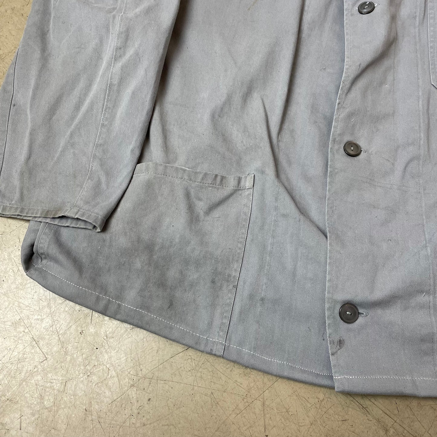 (XL) Vintage French Euro Work Chore Shirt grau Reverskragen