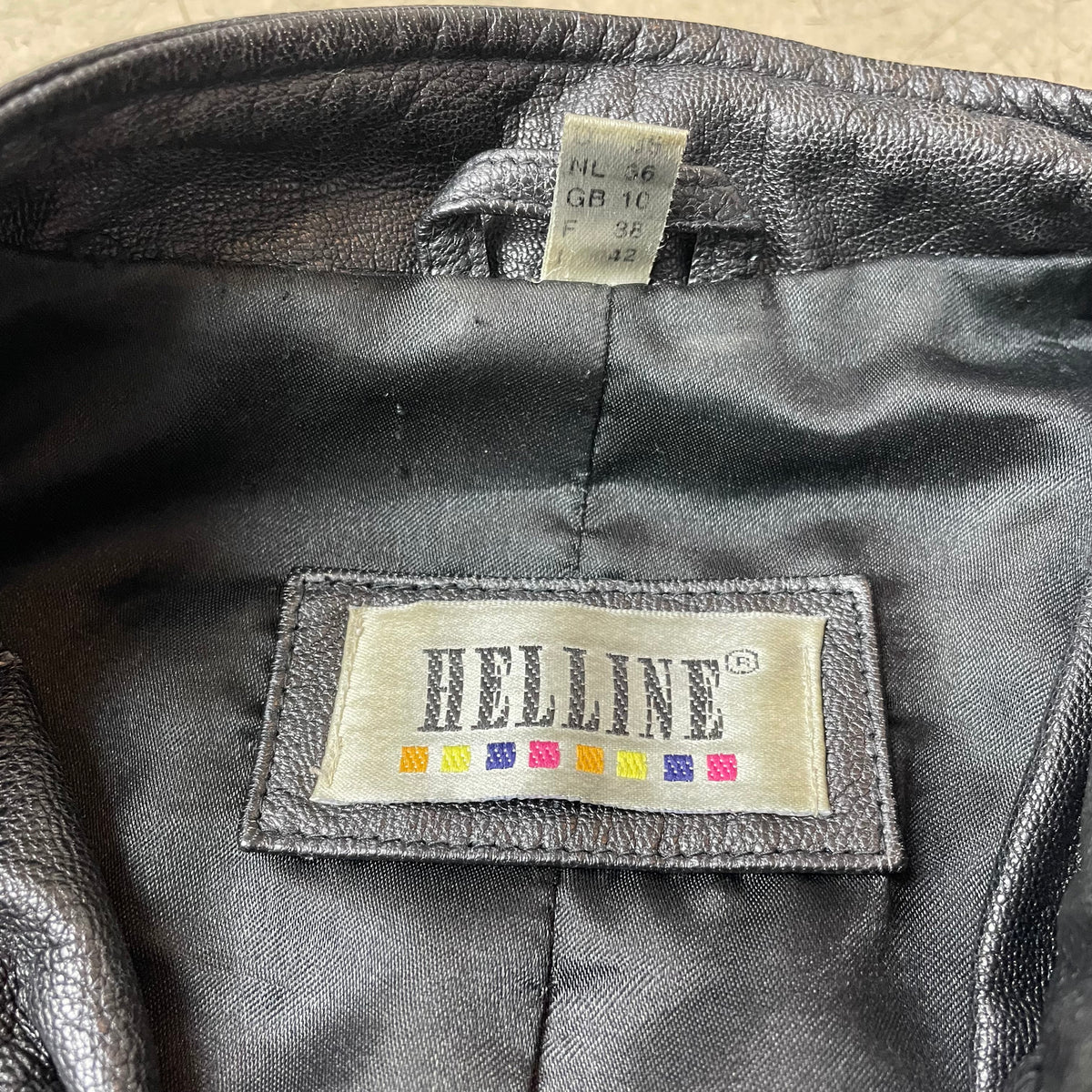 (S) Vintage Helline Lederjacke schwarz cropped