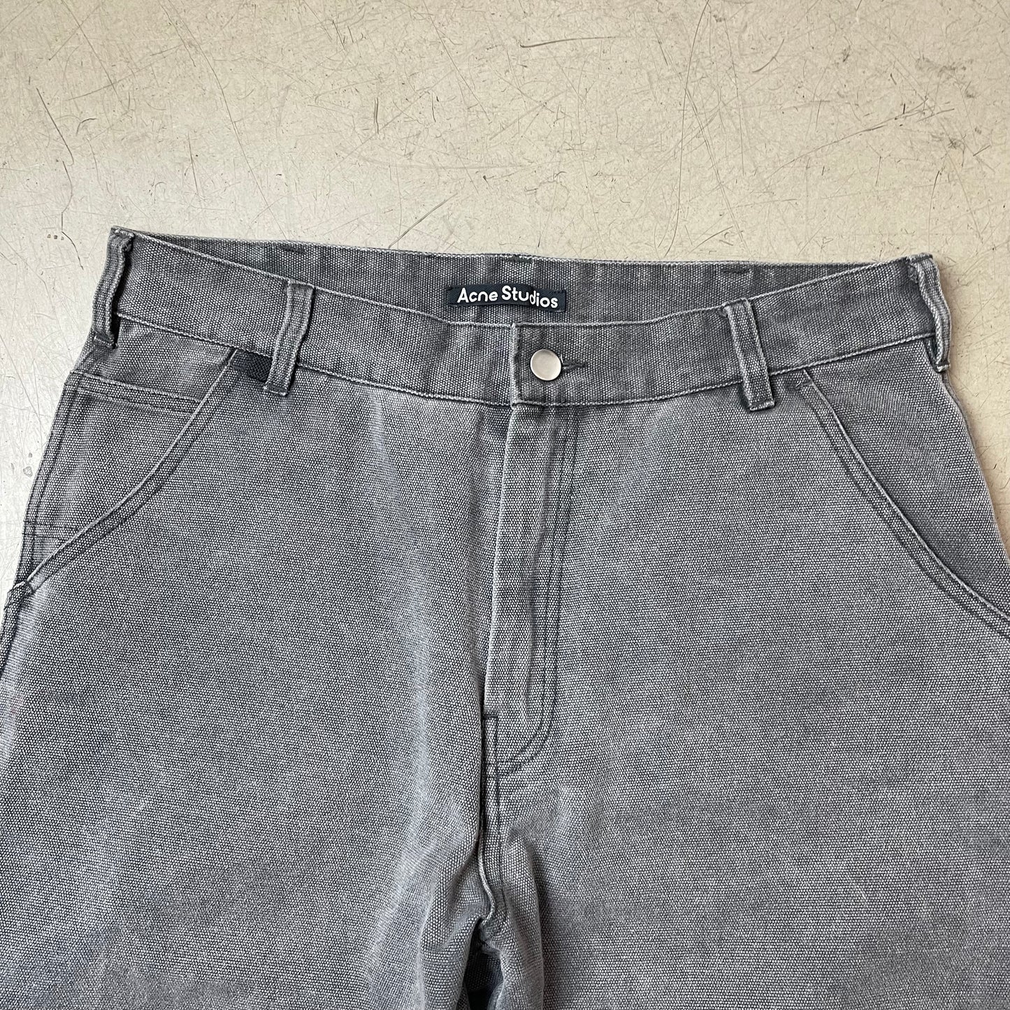 (L) Acne Studios Workwear Double Knee Denim Jeanshose grau