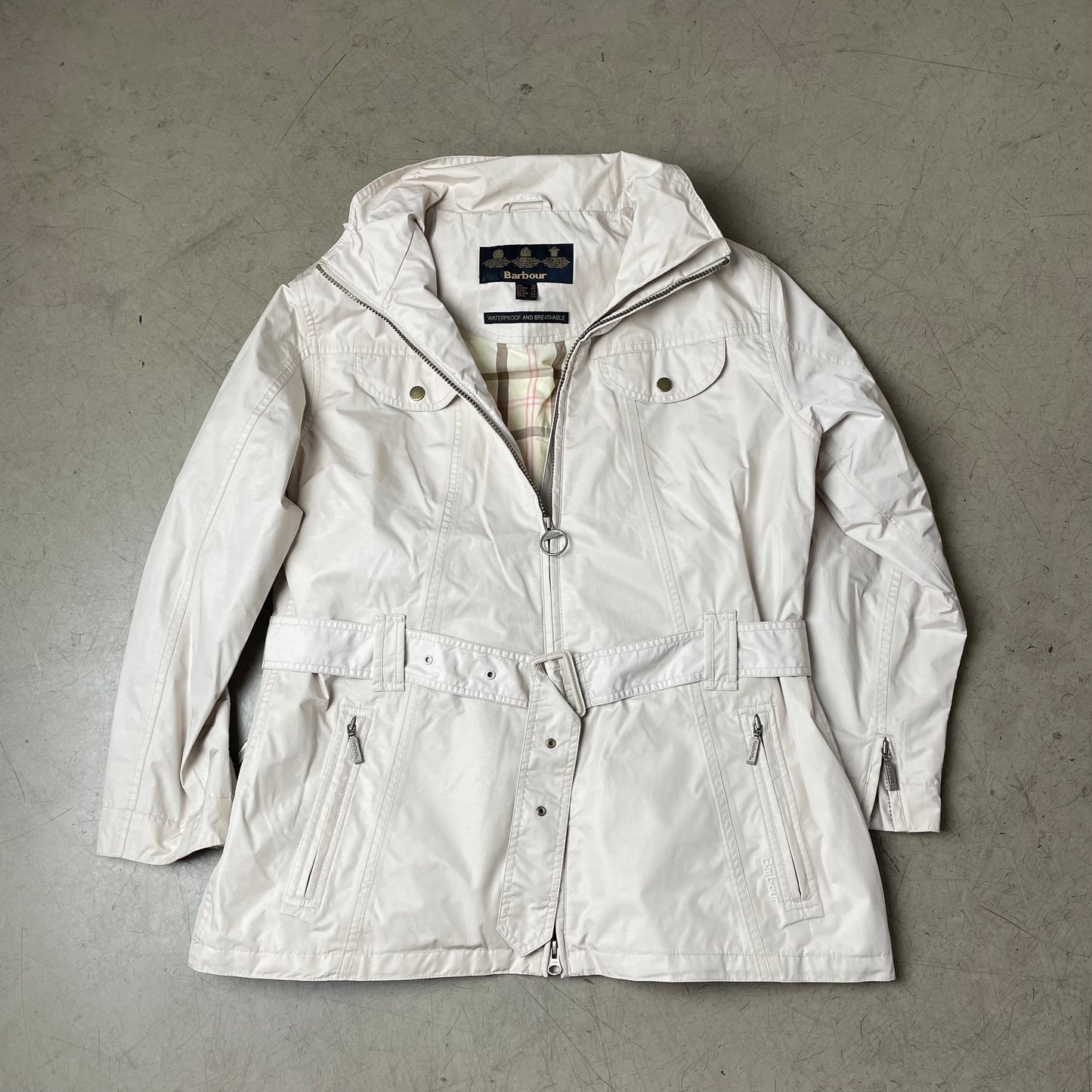 (L) Burberry Trench Coat Parka Mantel Wmn beige Creme