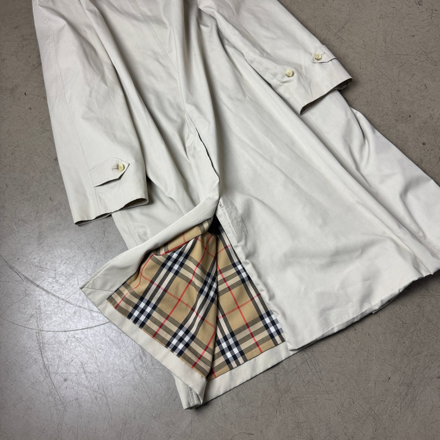 (XL) Vintage Burberry Trench Coat beige Creme Mantel