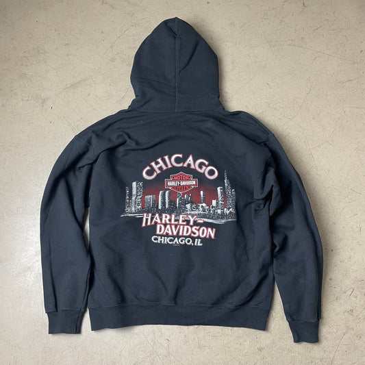 (M) Harley Davidson Chicago Hoodie Kapuzenpullover schwarz