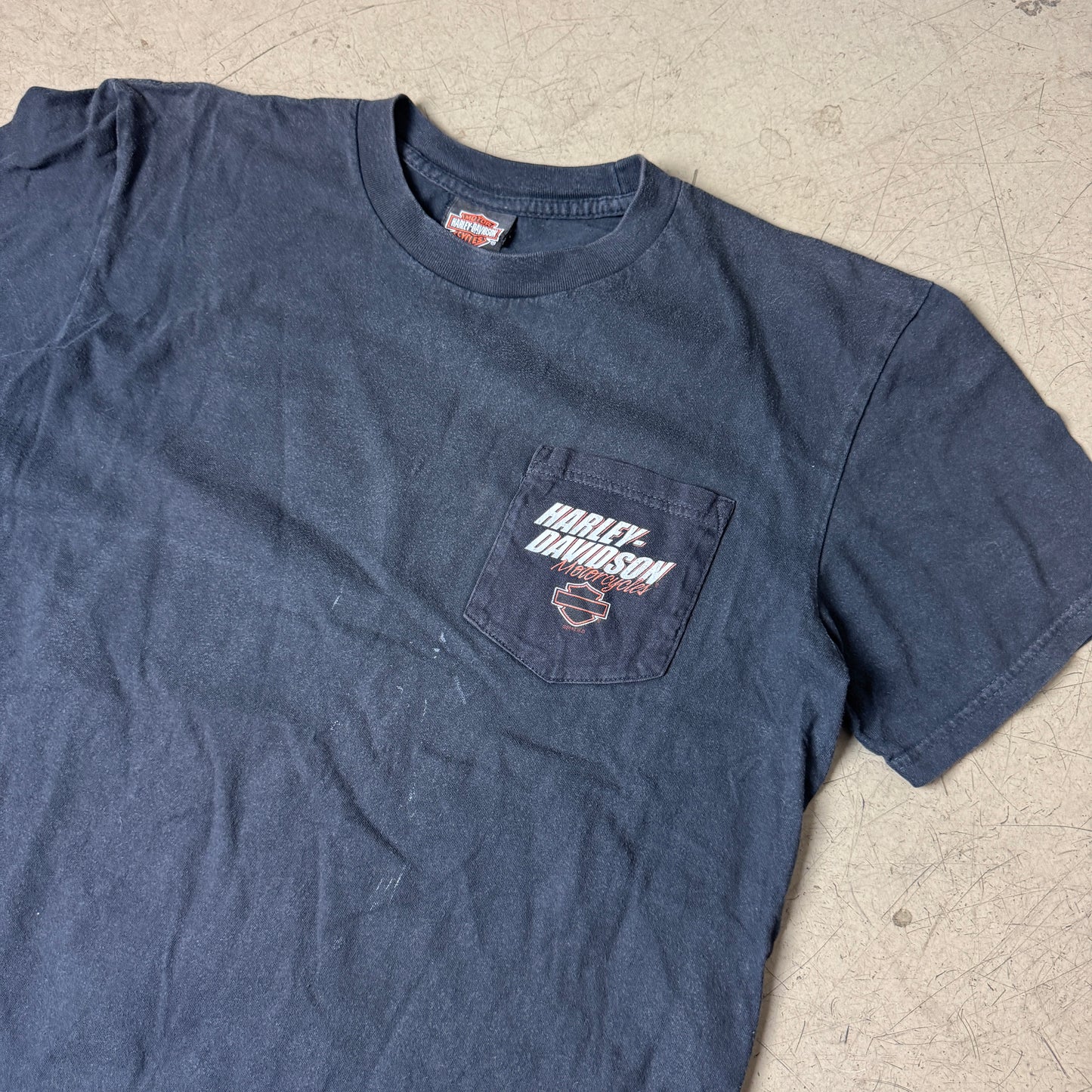 (M-L) 2009 Harley Davidson Niagara Dalls Pocket Tshirt schwarz