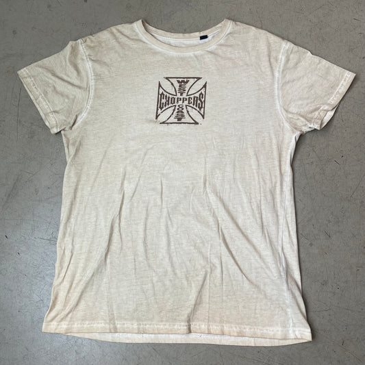 (L) Choppers Tshirt Biker beige Creme