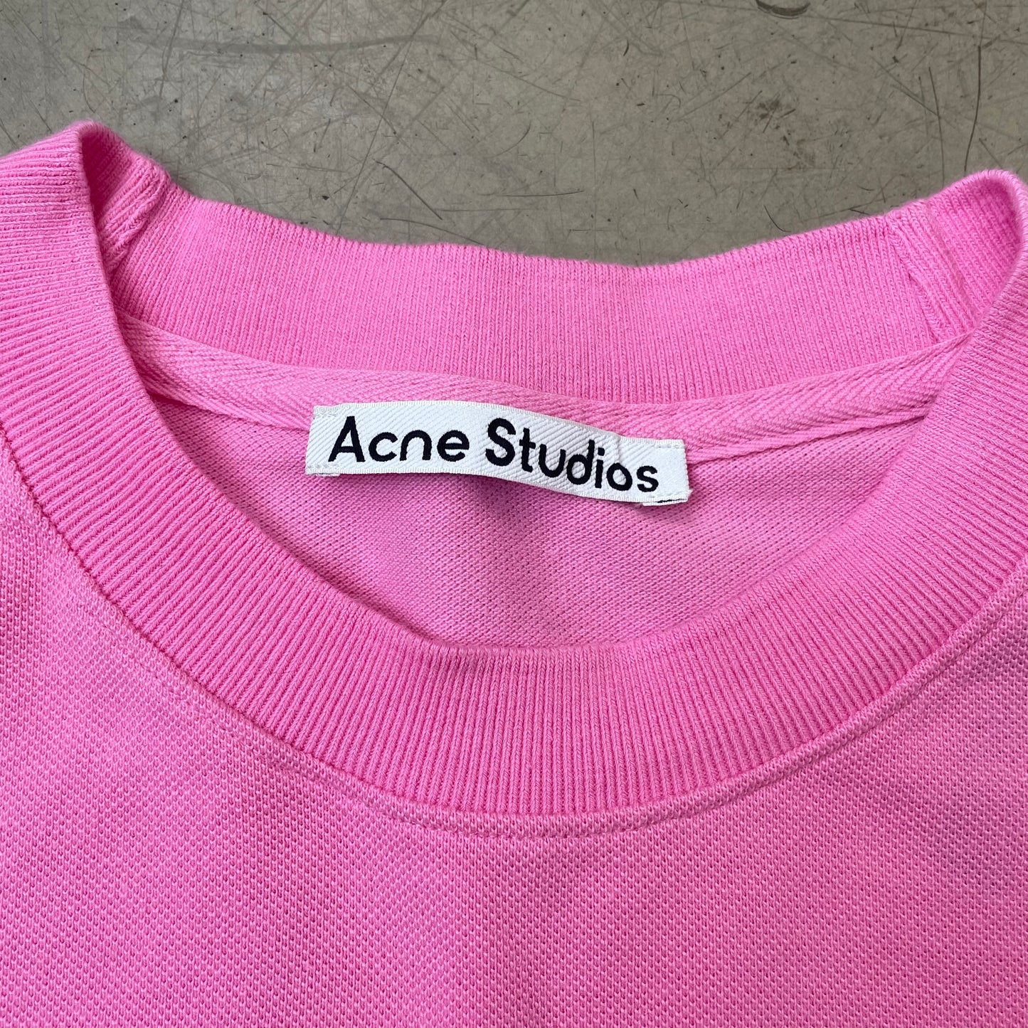 (S-M) Acne Studios Big Logo Tshirt pink