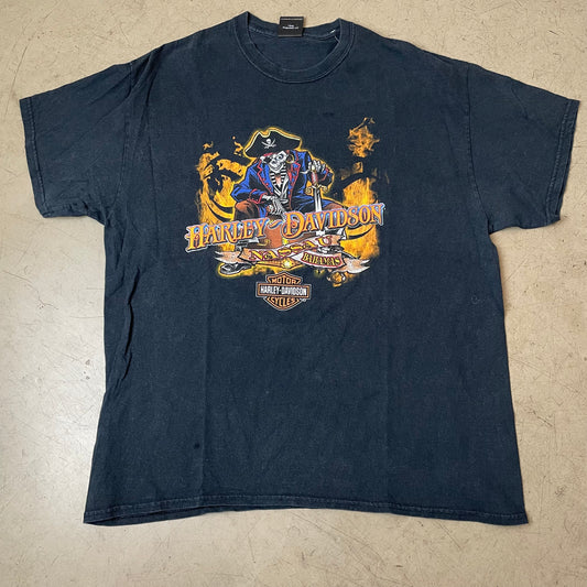 (XL) Harley Davidson Biker Pirate Nassau Bahamas Tshirt schwarz