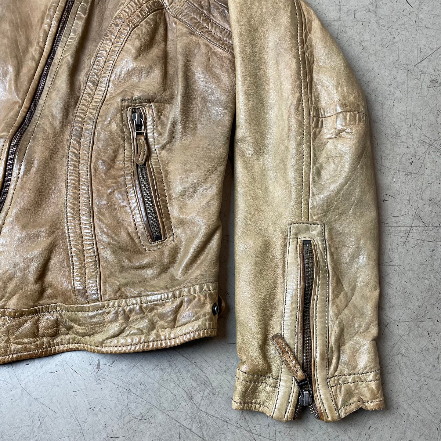 (XL) Wmn 2000s Oakwood Lederjacke beige braun