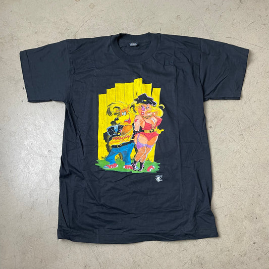 (L-XL) 1990s Screenstars Wampy Print Tshirt schwarz