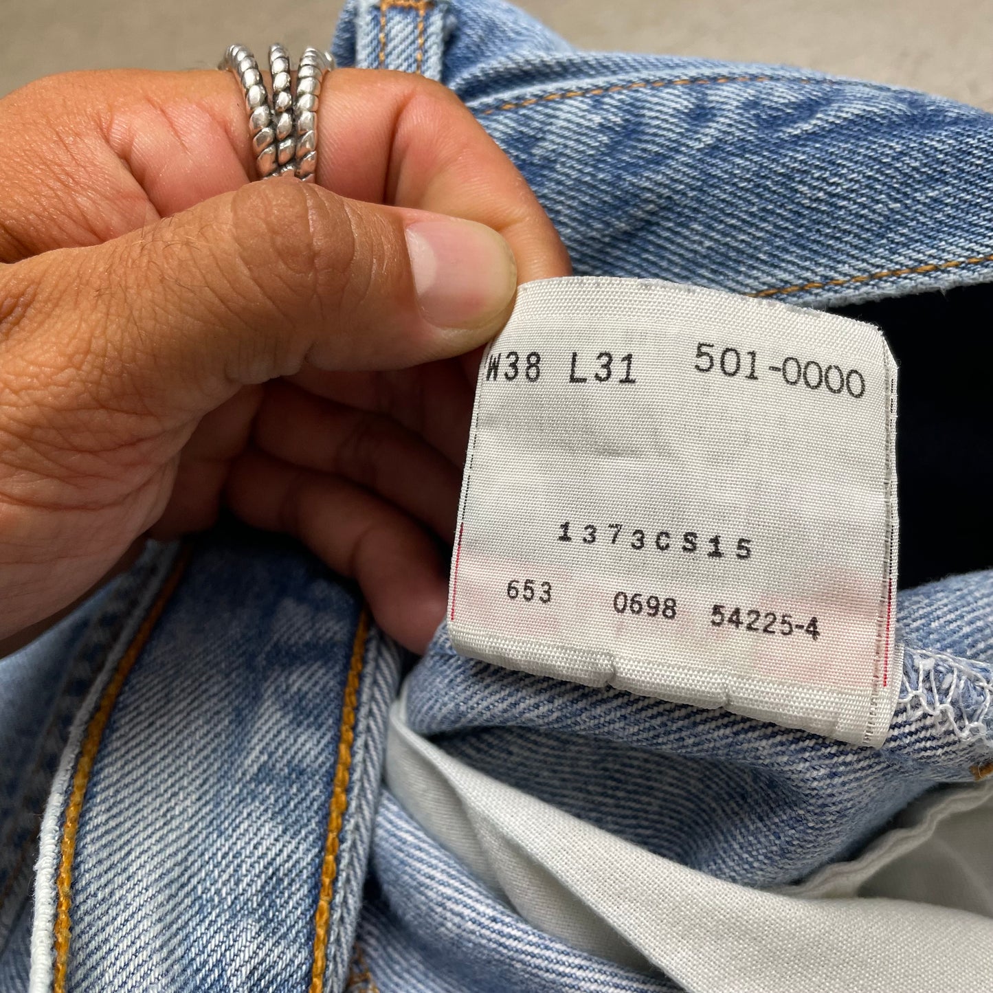 (L-XL) 1998 Levi’s 501 Jeanshose faded hellblau W38L31