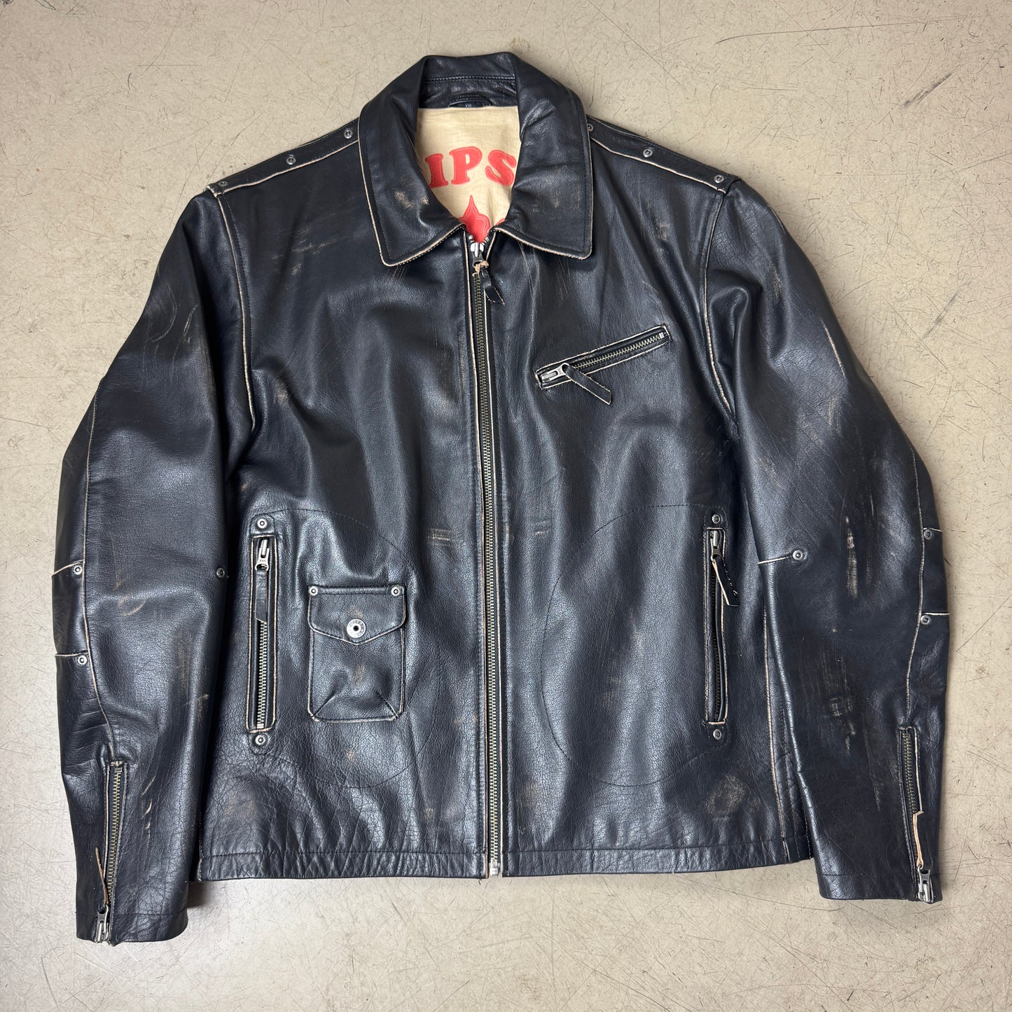 (XL-XXL) Rare Gipsy Lederjacke Faded black