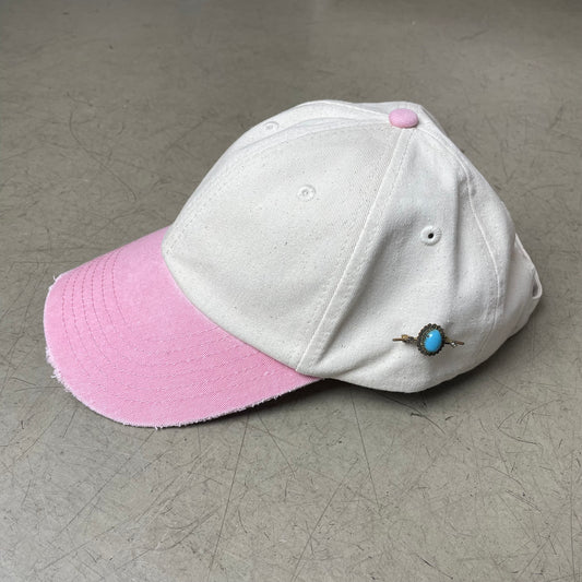 Antik Vintage Pin Canvas Cap rosa beige