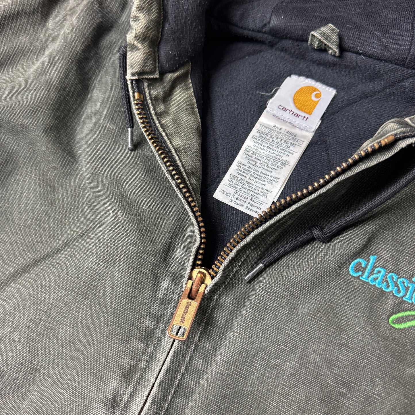 (XL) Carhartt Hooded Active Jacket J130 MOS