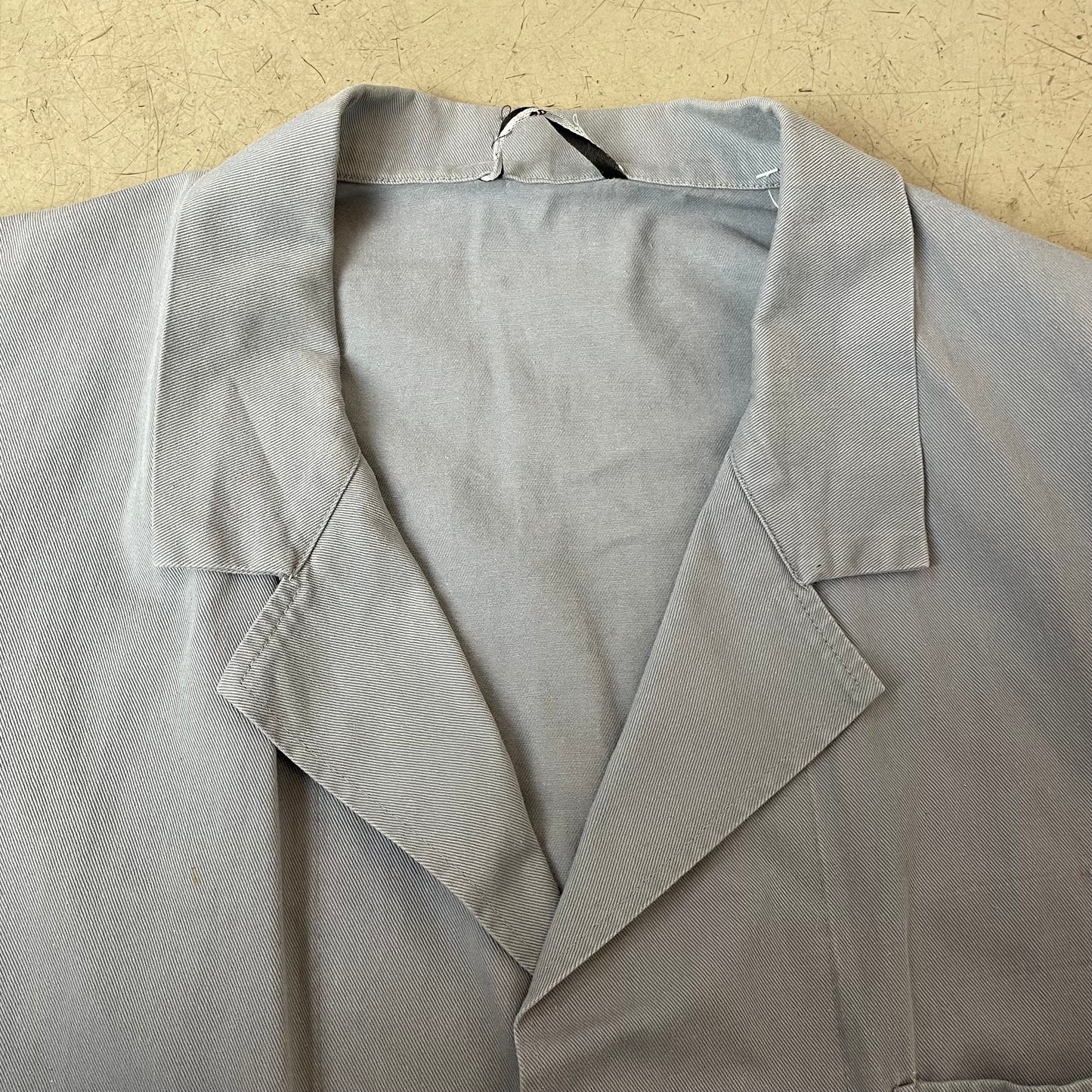 (XL) Vintage French Euro Work Chore Shirt grau Reverskragen