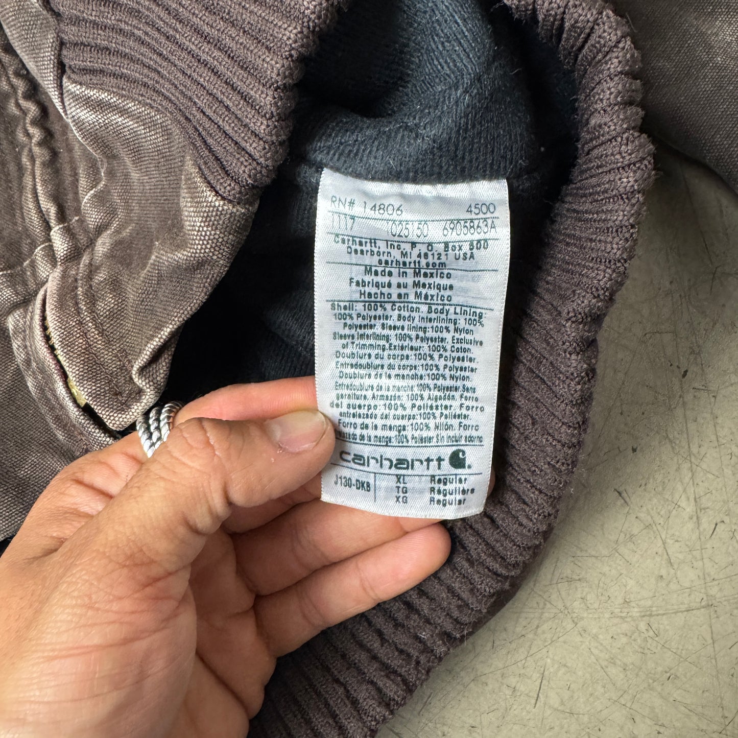 (XL) Carhartt Hooded Active Jacket J130 DKB